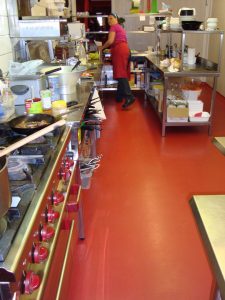 Keuken van Restaurant Mont Blanc epoxy vloer